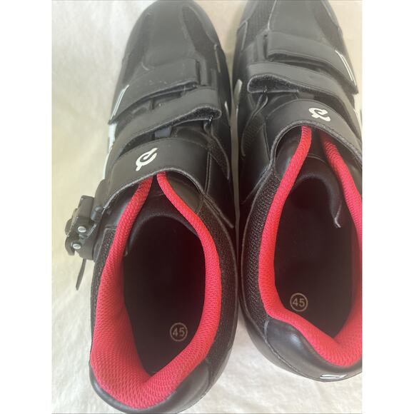 Peloton Spin Cycle Shoes J-20 PL-SH-02 Sz 45 M 11.5-12 US Black Red With Cleats - Picture 6 of 7